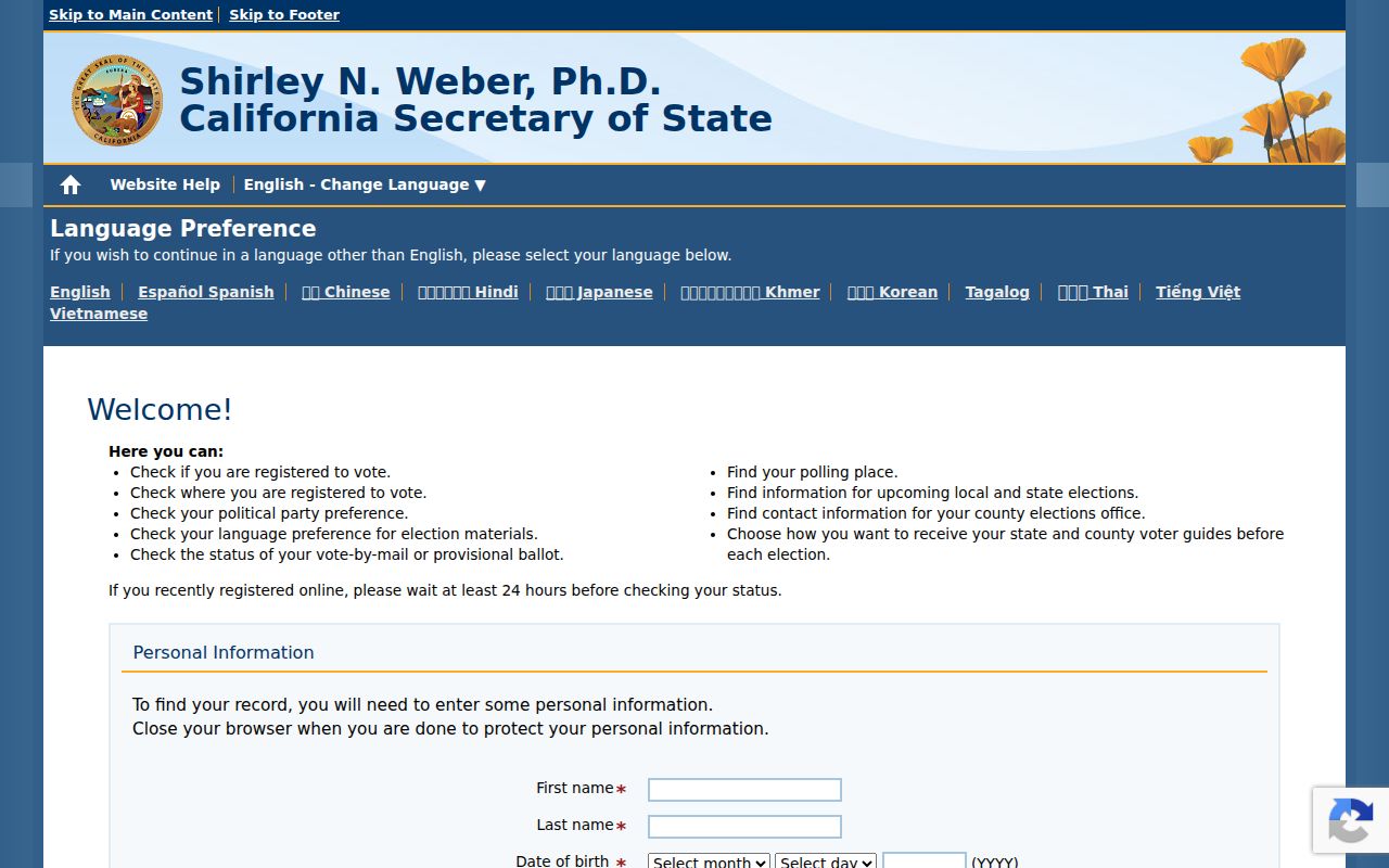 Adelanto residents directory California My Voter Status lookup