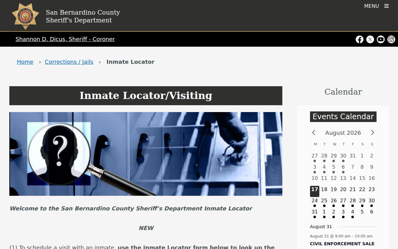 Adelanto residents directory San Bernardino County Sheriff locator