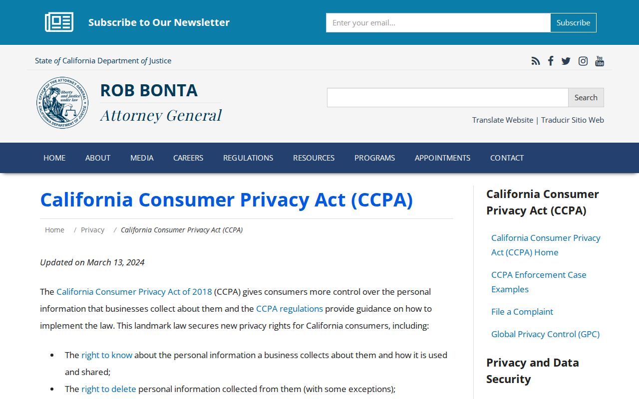Adelanto neighbors California consumer privacy guidance