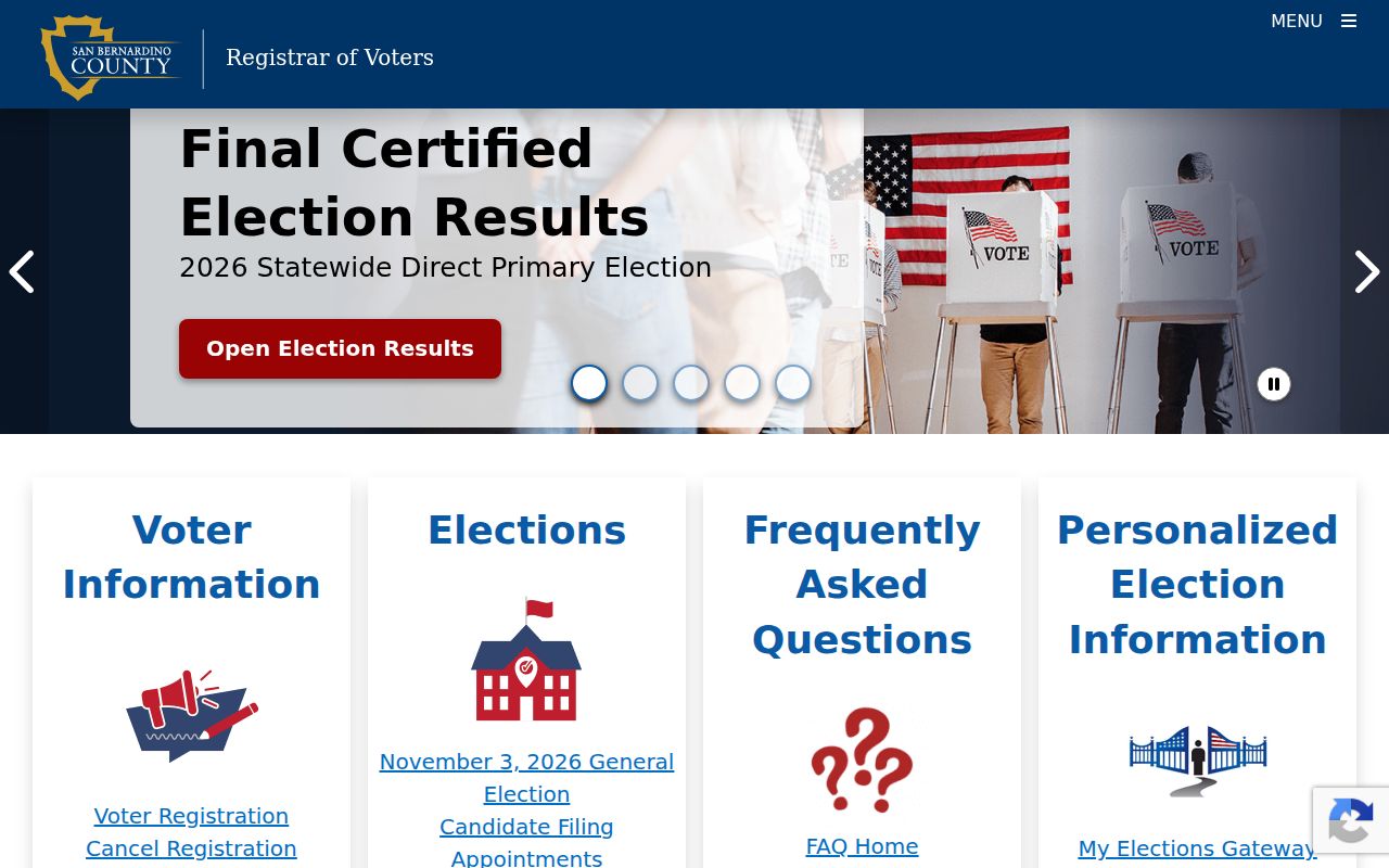 Adelanto resident lookup San Bernardino County Registrar of Voters