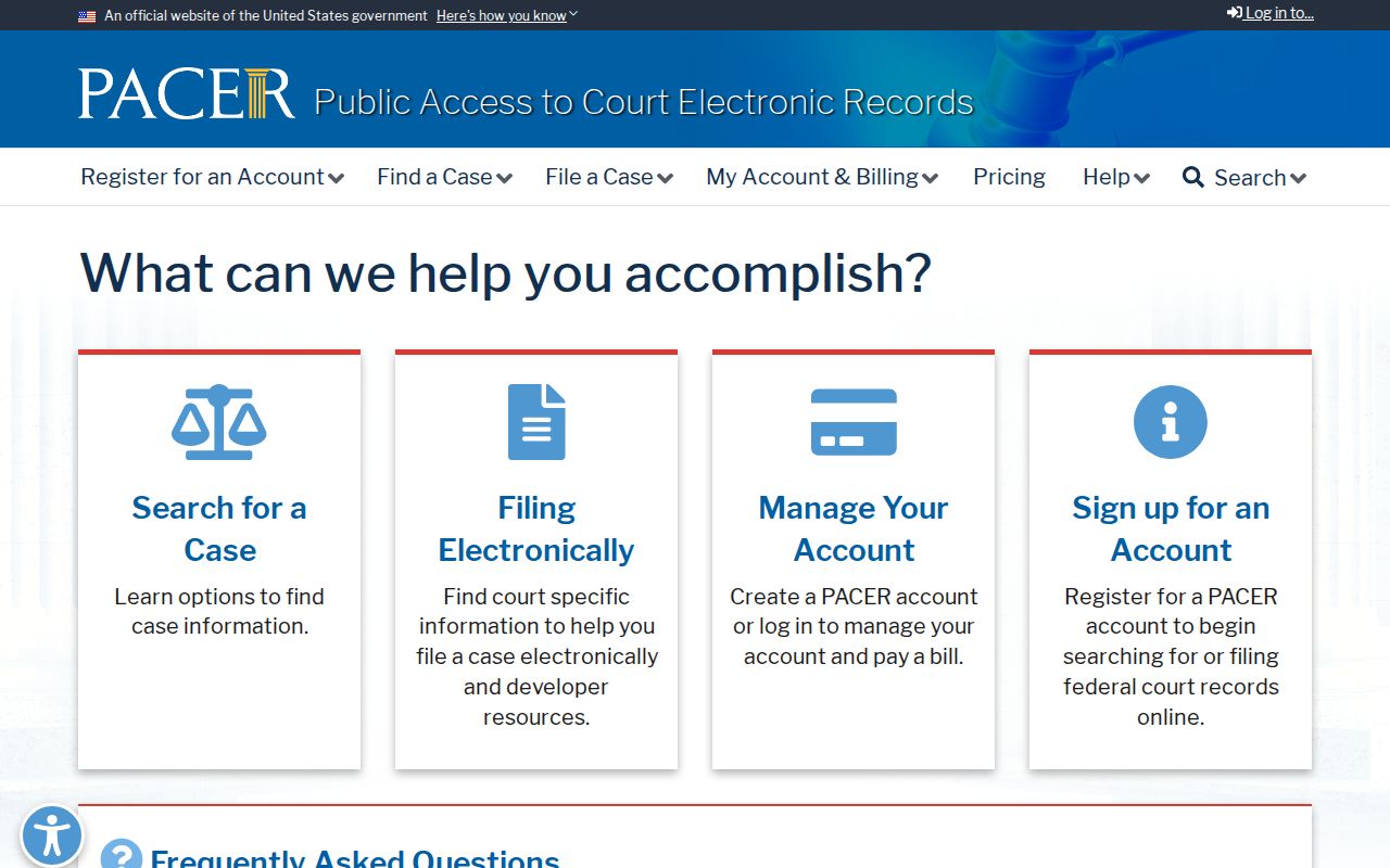 Adelanto resident lookup PACER federal court records